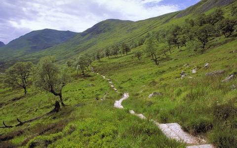 The path in Coire Ardair, Creag Meagaidh NNR, East Highland Area.  ©Lorne Gill/NatureScot
