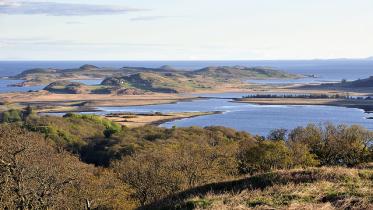 View south west over Taynish NNR and Linne Mhuirich towards Keills, Argyll and Stirling Area.  ©Lorne Gill/NatureScot