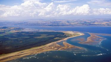 Aerial view of the river Tay and Tentsmuir NNR.  ©P&A Macdonald/NatureScot