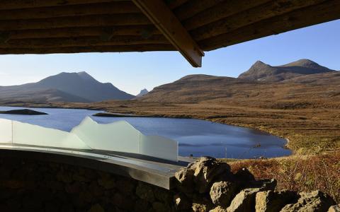 Geological interpretation at the rock room, Knockan Crag NNR.  ©Lorne Gill/NatureScot