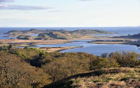 View south west over Taynish NNR and Linne Mhuirich towards Keills, Argyll and Stirling Area.  ©Lorne Gill/NatureScot