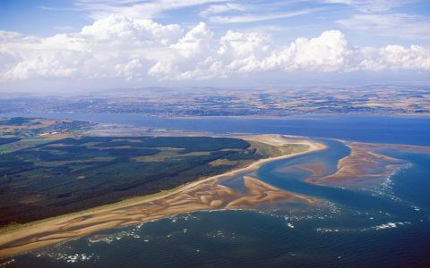 Aerial view of the river Tay and Tentsmuir NNR.  ©P&A Macdonald/NatureScot